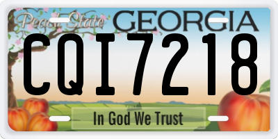 GA license plate CQI7218