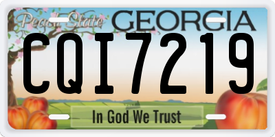 GA license plate CQI7219