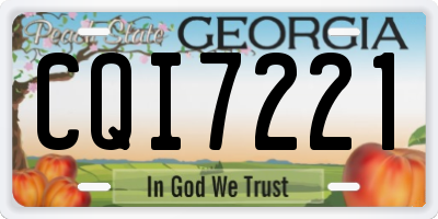 GA license plate CQI7221