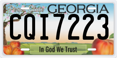 GA license plate CQI7223