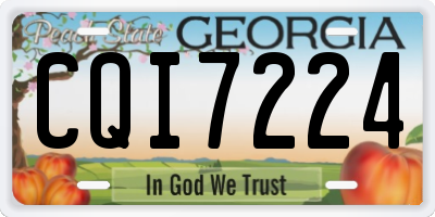 GA license plate CQI7224