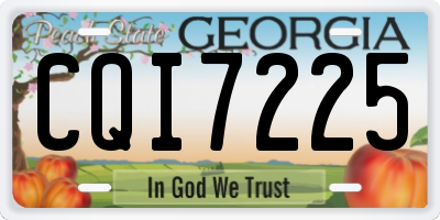 GA license plate CQI7225