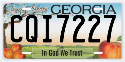 GA license plate CQI7227