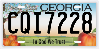 GA license plate CQI7228