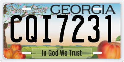 GA license plate CQI7231