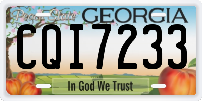GA license plate CQI7233