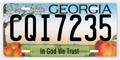 GA license plate CQI7235