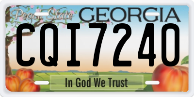 GA license plate CQI7240