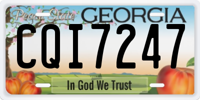 GA license plate CQI7247