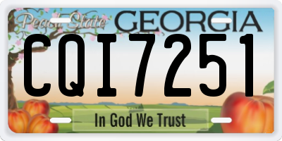 GA license plate CQI7251
