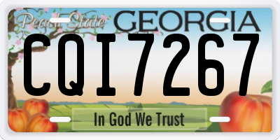 GA license plate CQI7267