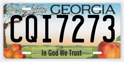 GA license plate CQI7273