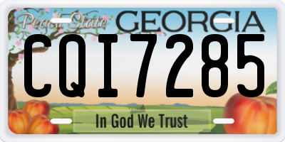 GA license plate CQI7285