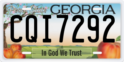 GA license plate CQI7292