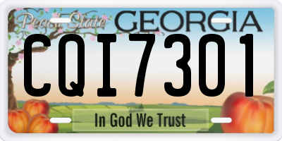 GA license plate CQI7301