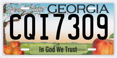 GA license plate CQI7309