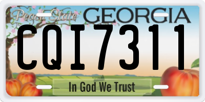 GA license plate CQI7311