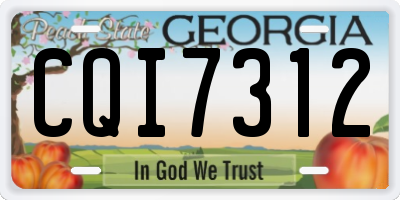 GA license plate CQI7312