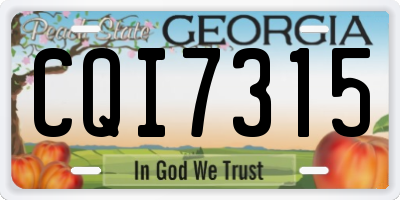 GA license plate CQI7315