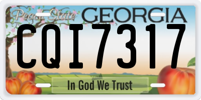GA license plate CQI7317