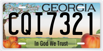 GA license plate CQI7321