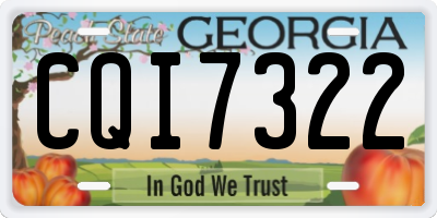GA license plate CQI7322