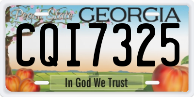 GA license plate CQI7325