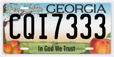 GA license plate CQI7333