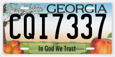 GA license plate CQI7337