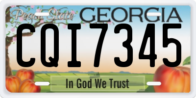 GA license plate CQI7345