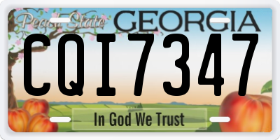 GA license plate CQI7347