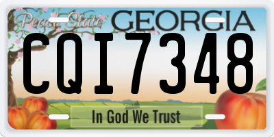 GA license plate CQI7348