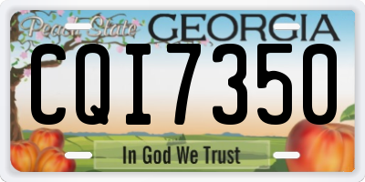 GA license plate CQI7350