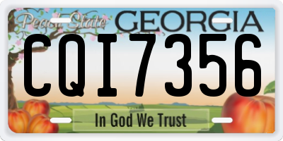 GA license plate CQI7356