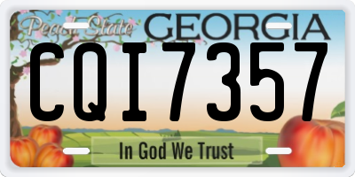 GA license plate CQI7357