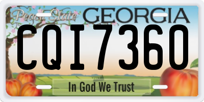 GA license plate CQI7360