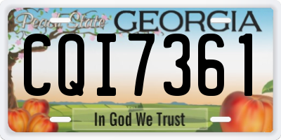 GA license plate CQI7361