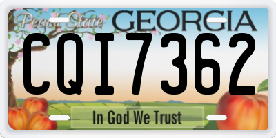 GA license plate CQI7362