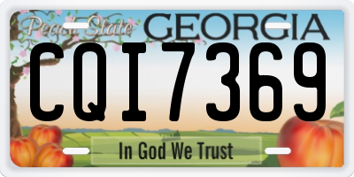 GA license plate CQI7369