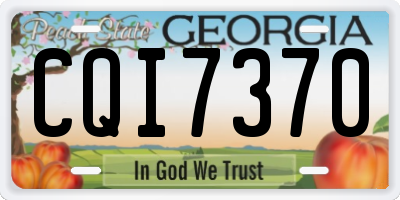 GA license plate CQI7370