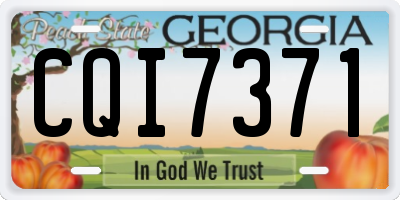 GA license plate CQI7371