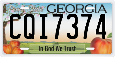 GA license plate CQI7374