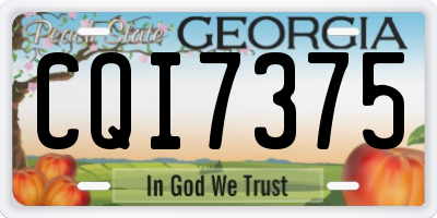 GA license plate CQI7375