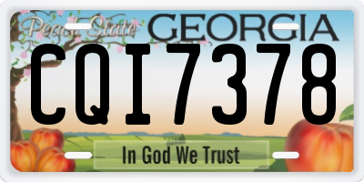 GA license plate CQI7378