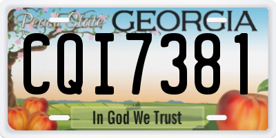 GA license plate CQI7381