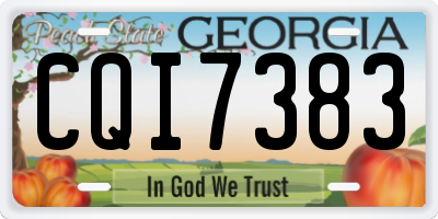 GA license plate CQI7383