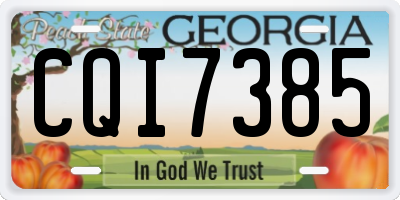 GA license plate CQI7385