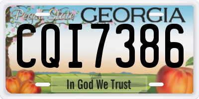 GA license plate CQI7386