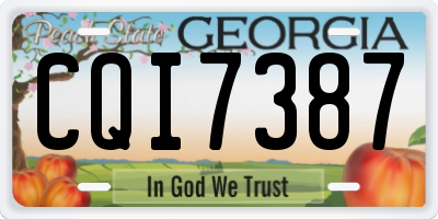 GA license plate CQI7387