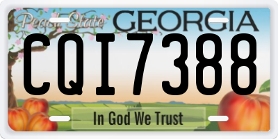 GA license plate CQI7388